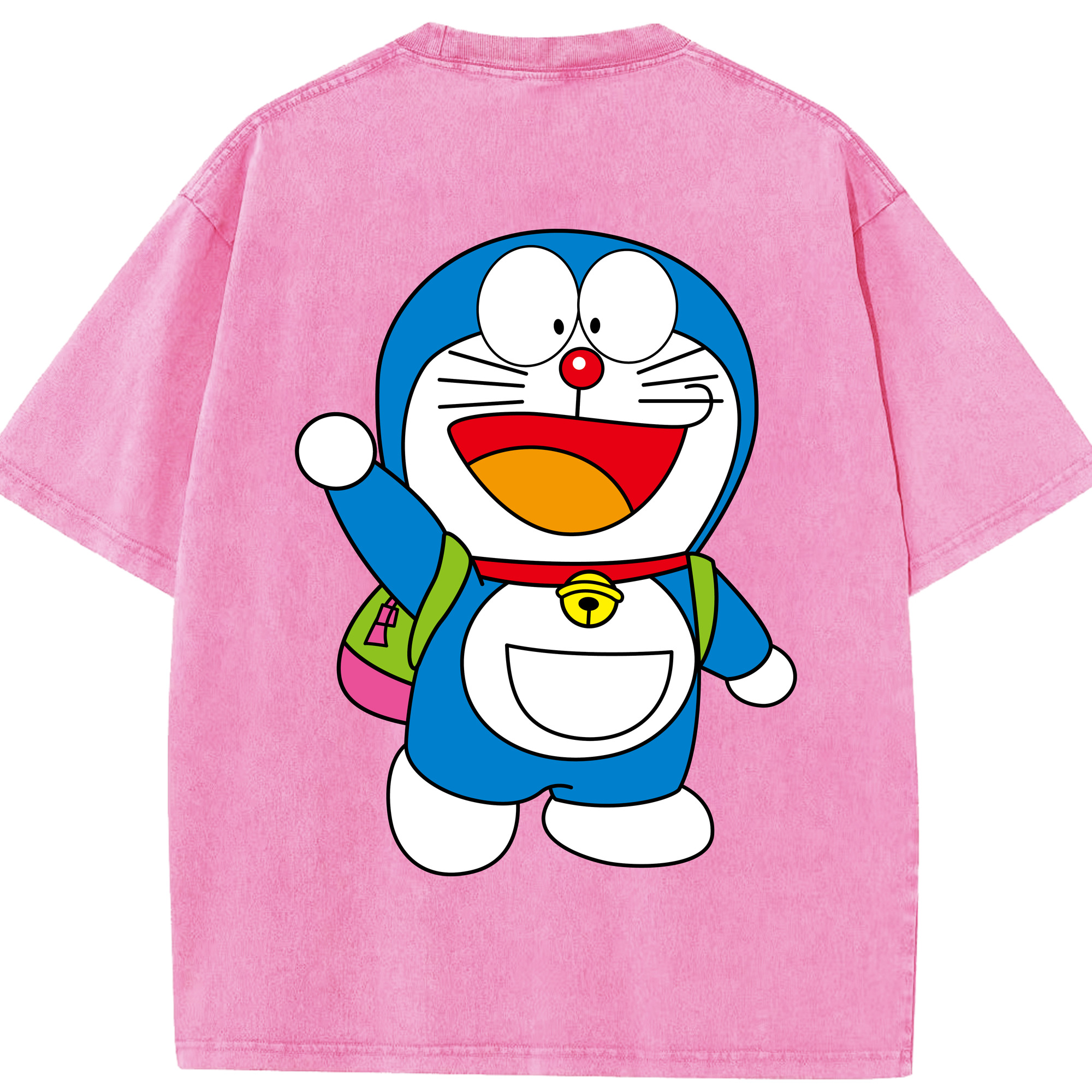 （画像用） ドラえもん Doraemon 綿100% ヴィンテージ風 半袖Tシャツ（背面プリント）